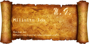 Milisits Ida névjegykártya